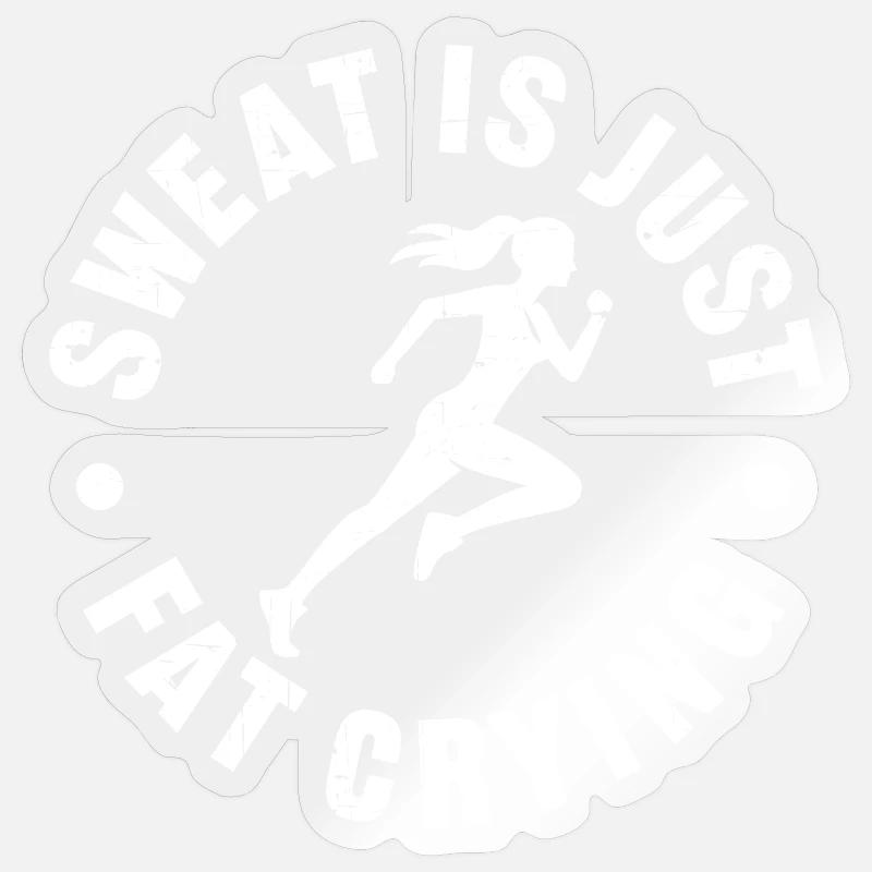 Sweat_is_just_fat_crying_V2 - Sticker taille S (10 x 10 cm) - brillant transparent