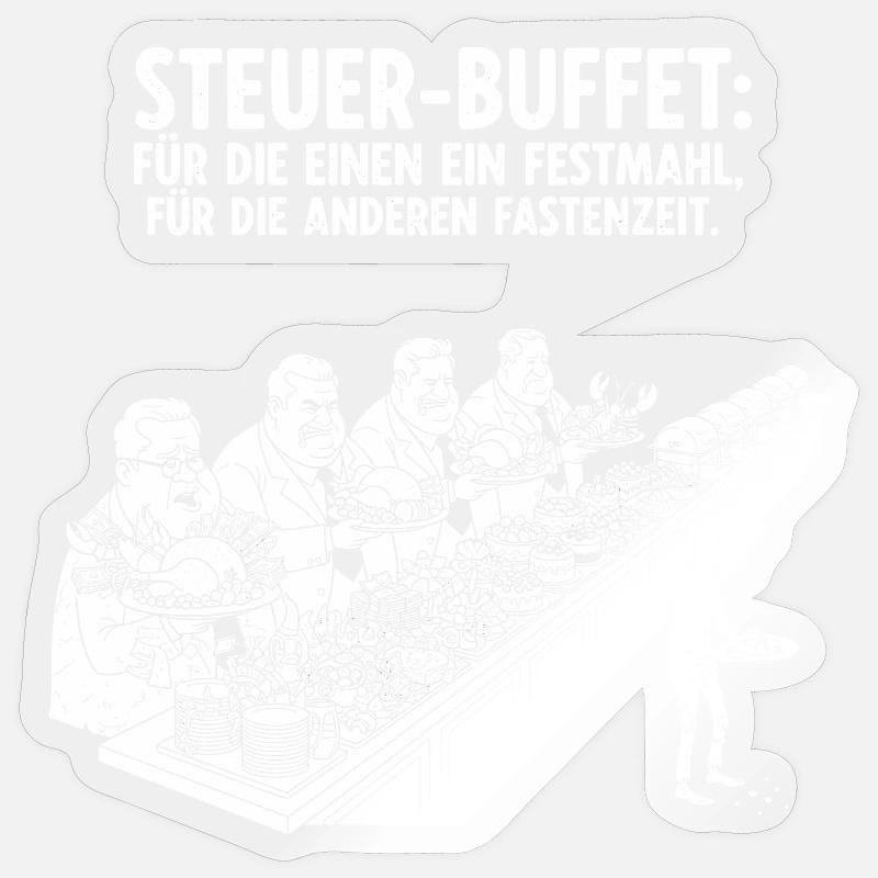 Buffet fiscal - Sticker taille S (10 x 10 cm) - brillant transparent