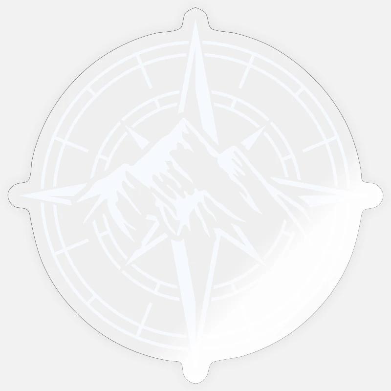 Adventure Compass Design - Sticker size S (10 x 10 cm) - transparent glossy
