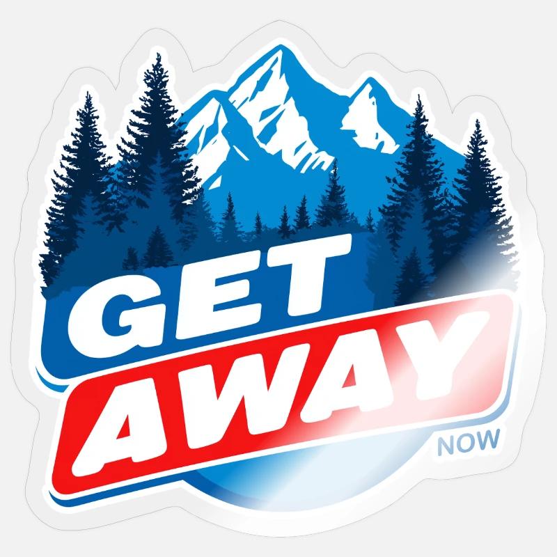 Get away - Sticker Größe S (10 x 10 cm) - Transparent glänzend