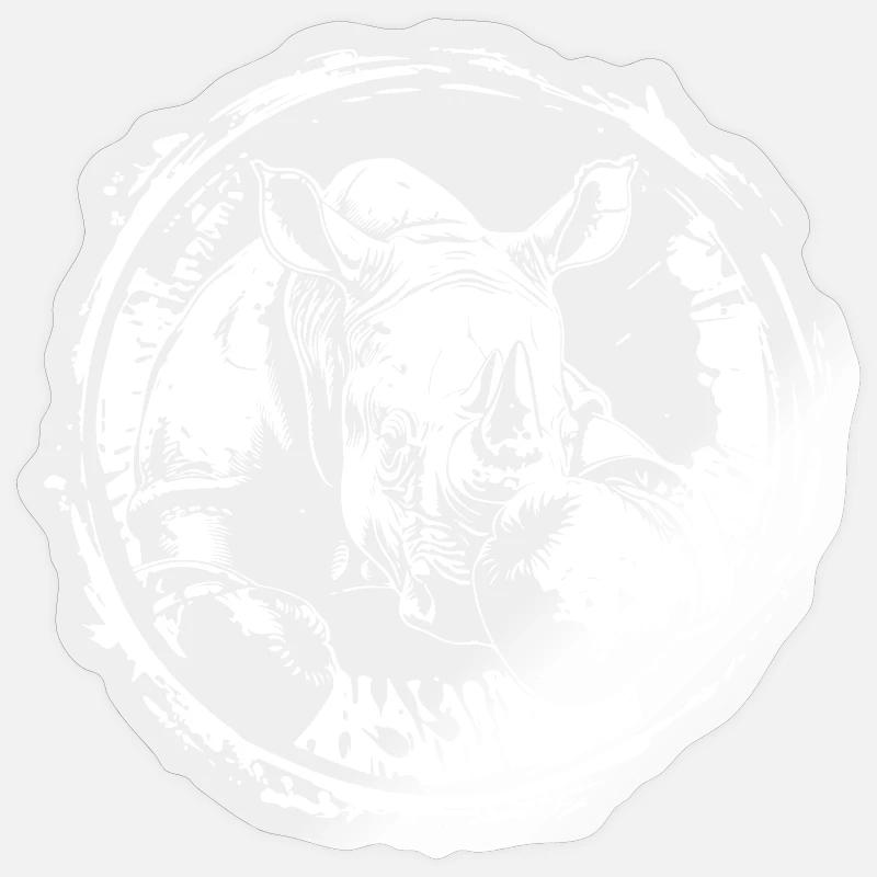 Rhino Boxer Boxe MMA - Sticker taille S (10 x 10 cm) - brillant transparent