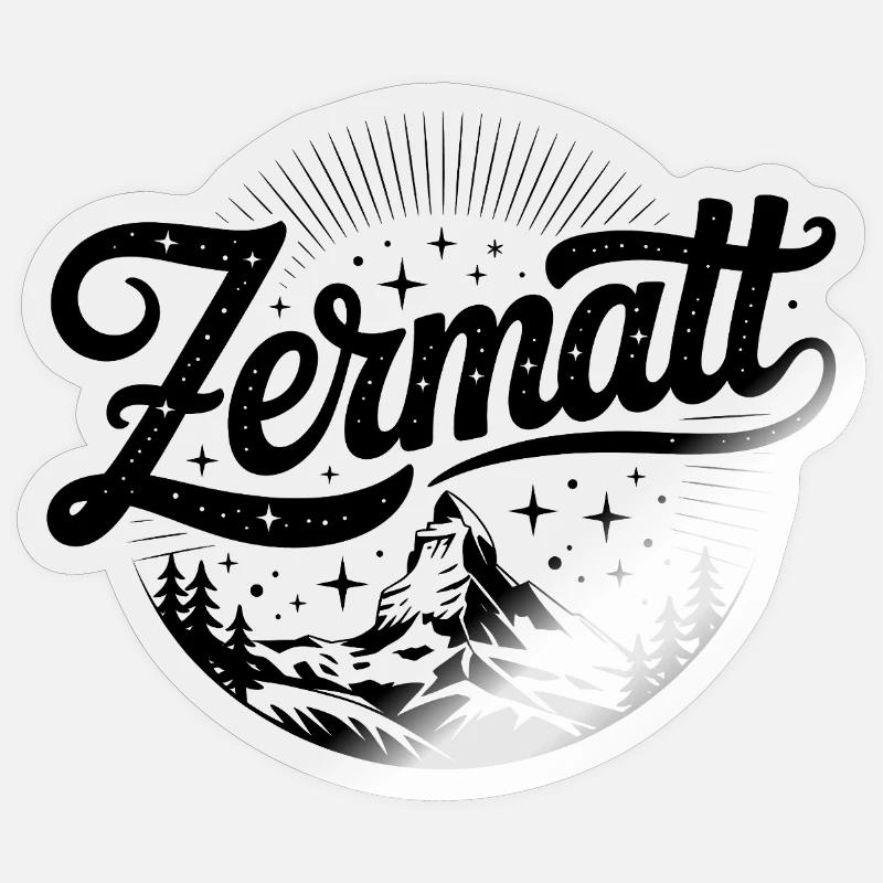 Zermatt - Conception de souvenirs - Sticker taille S (10 x 10 cm) - brillant transparent