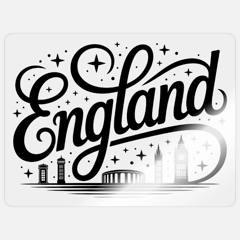 Angleterre - Souvenir Design - Sticker taille S (10 x 10 cm) - brillant transparent