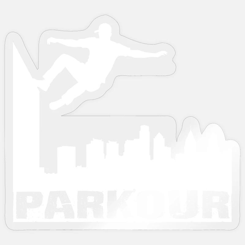 Parkour - Sticker taille S (10 x 10 cm) - brillant transparent