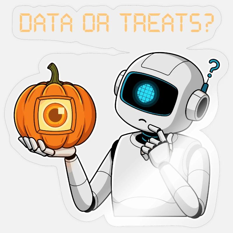 Data or Treats ? - Sticker Größe S (10 x 10 cm) - Transparent glänzend
