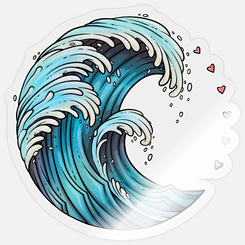 Dynamic Wave Art Illustration - Sticker size S (10 x 10 cm) - transparent glossy