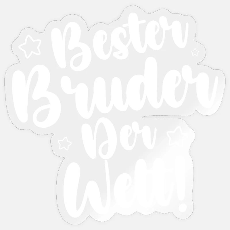 Bester Bruder Der Welt - Sticker Größe S (10 x 10 cm) - Transparent glänzend