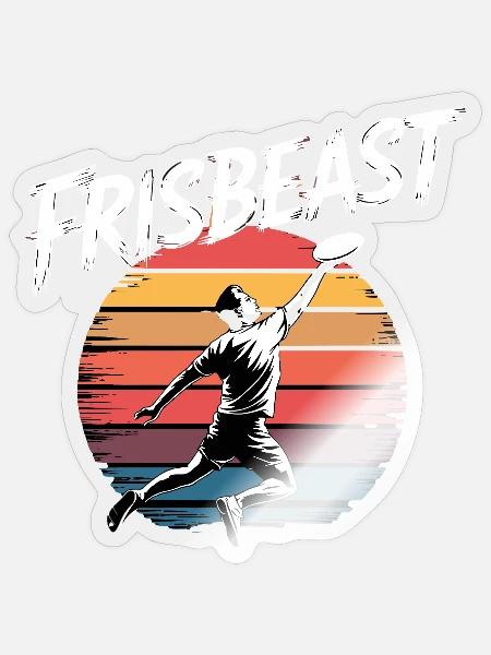 Frisbeast Retro Ultimate Frisbee Stil Für Sportler - Sticker Größe S (10 x 10 cm) - Transparent glänzend