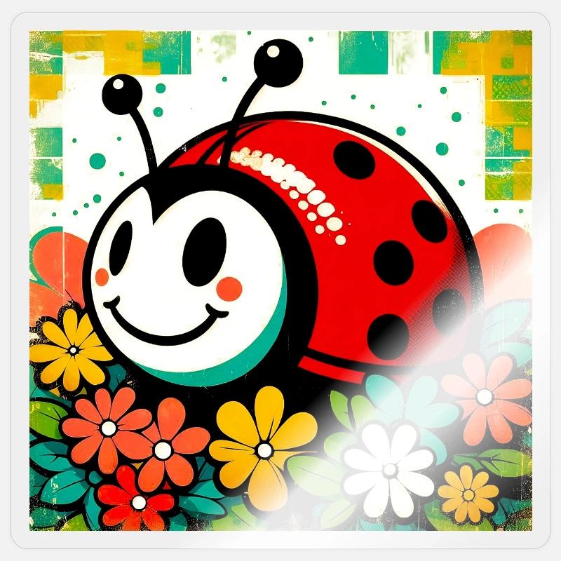Marienkäfer - Sticker Größe S (10 x 10 cm) - Transparent glänzend