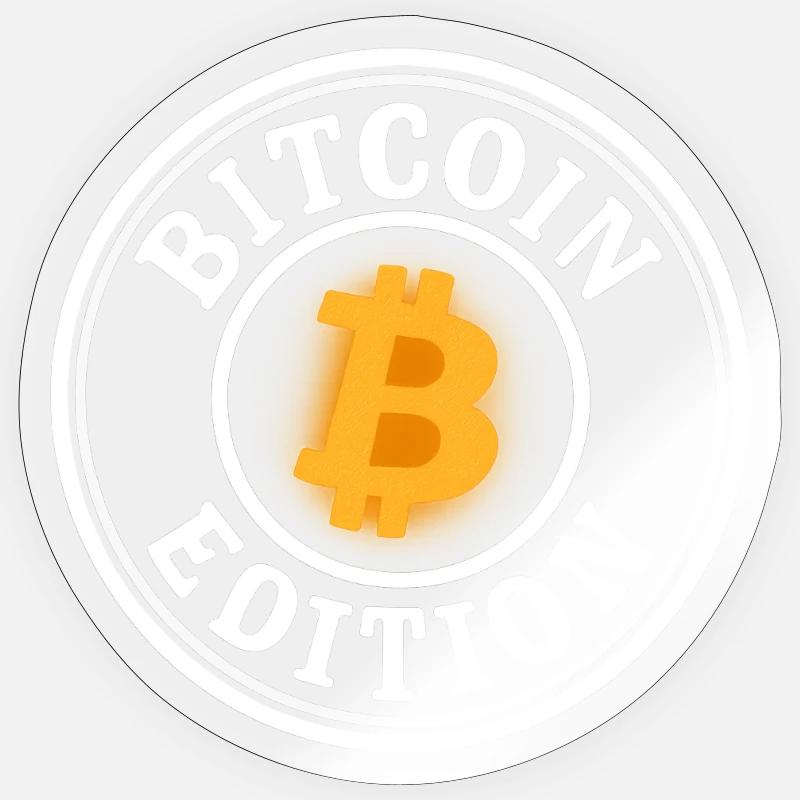 Bitcoin_edition_weiss - Sticker Größe S (10 x 10 cm) - Transparent glänzend