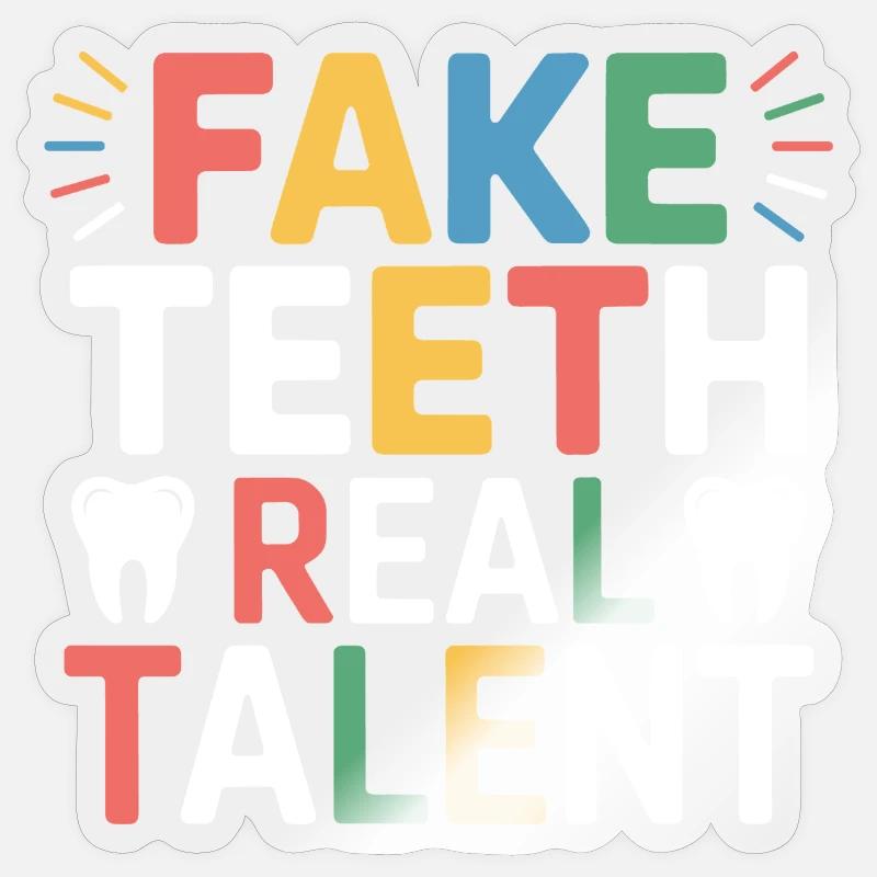Technicien de pont dentaire Art - Sticker taille S (10 x 10 cm) - brillant transparent