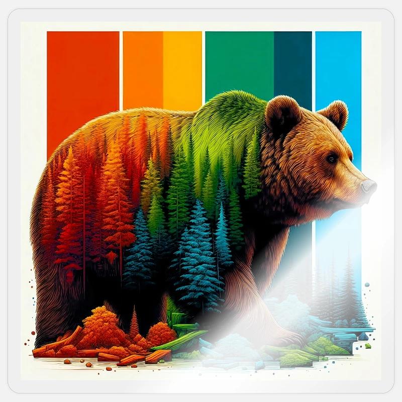 Bär - Sticker Größe S (10 x 10 cm) - Transparent glänzend