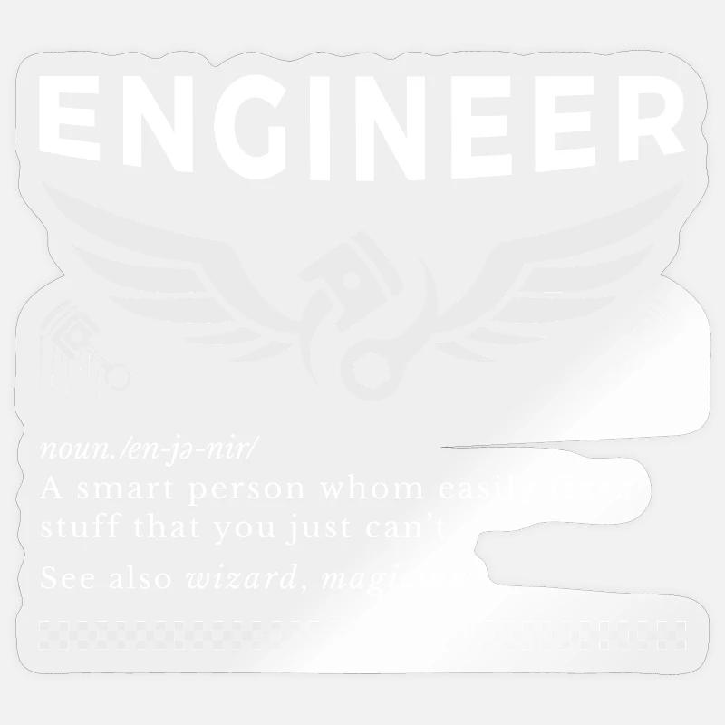 ENGINEER – Das Definitions-T-Stück - Sticker Größe S (10 x 10 cm) - Transparent glänzend