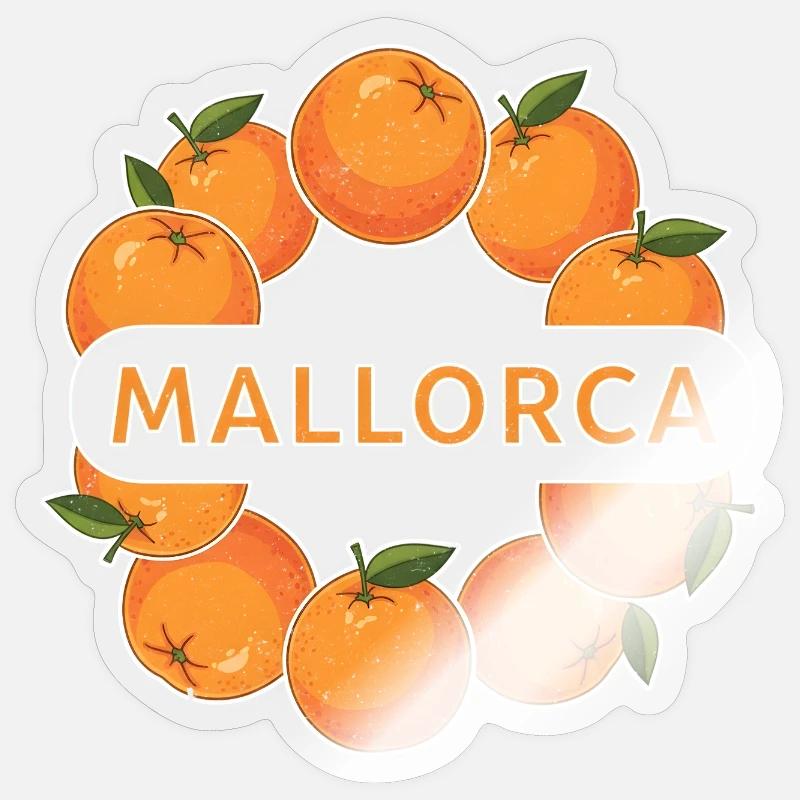 Mallorca Orange Circle - Sticker size S (10 x 10 cm) - transparent glossy