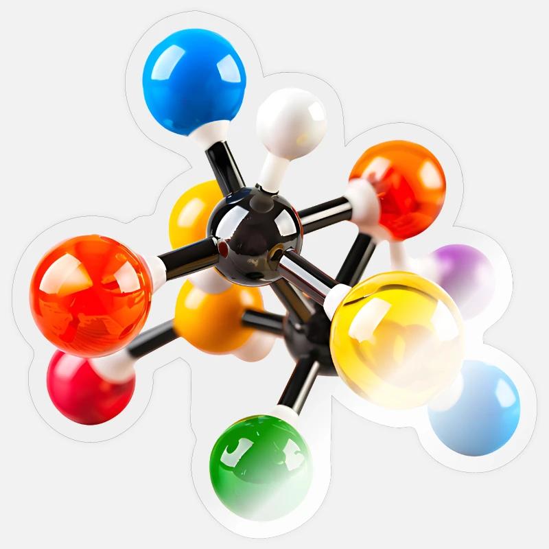 Colorful Molecular Structure Pattern Sticker size S (10 x 10 cm)