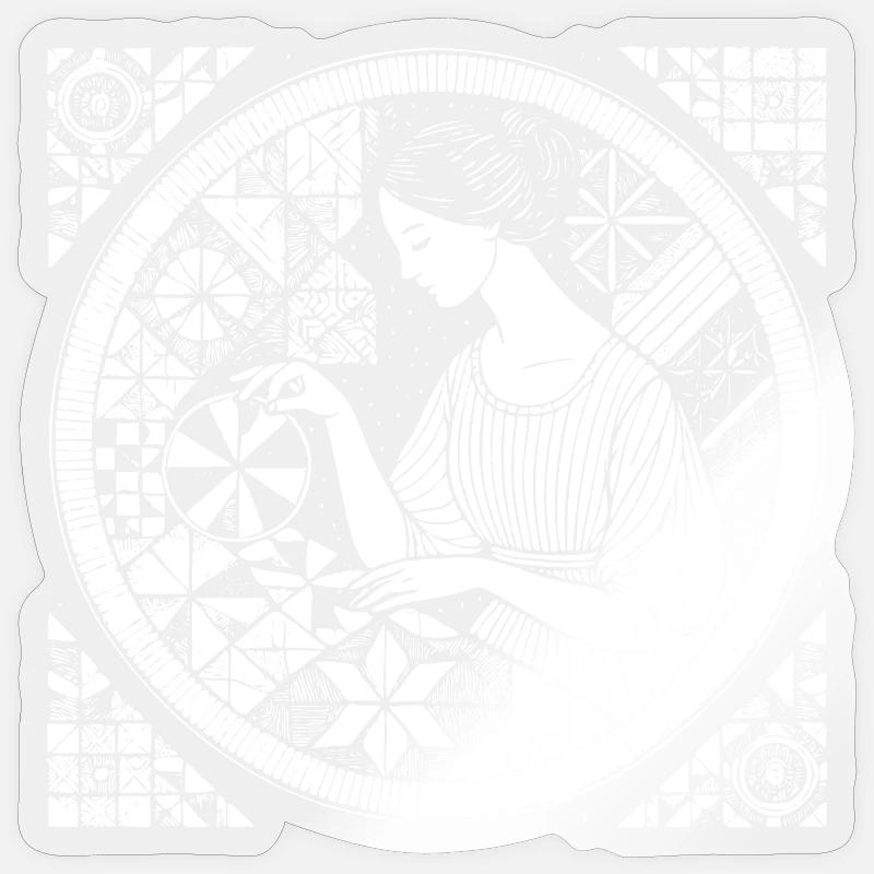 Conception de courtepointe – Créativité et artisanat - Sticker taille S (10 x 10 cm) - brillant transparent