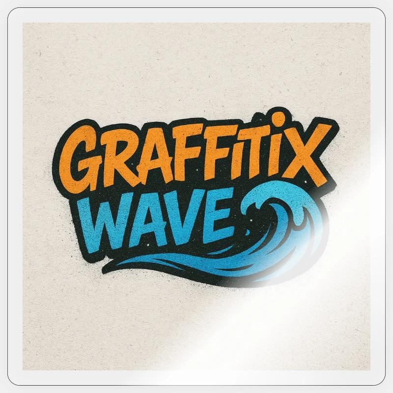 Graffitix Welle Graffiti Logo - Sticker Größe S (10 x 10 cm) - Transparent glänzend
