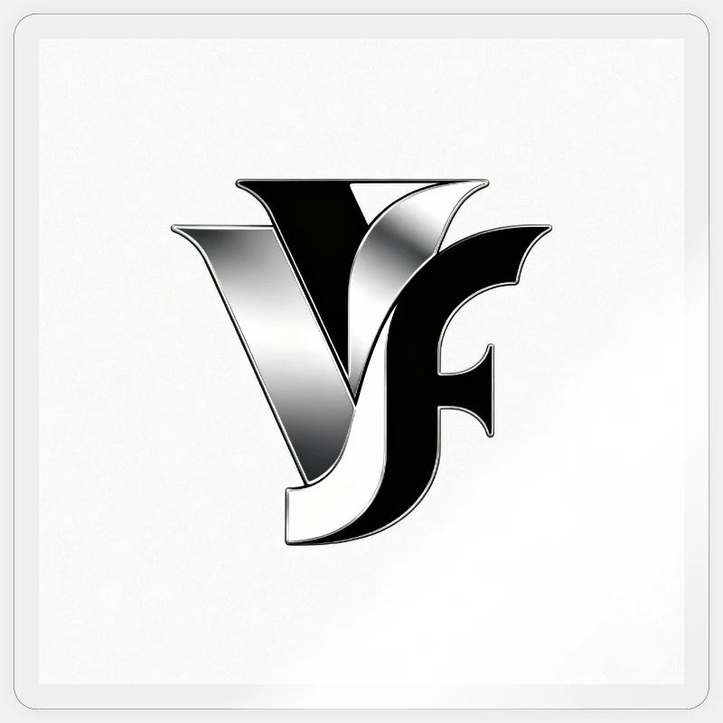VF Monogram Metallic - Sticker size S (10 x 10 cm) - transparent glossy