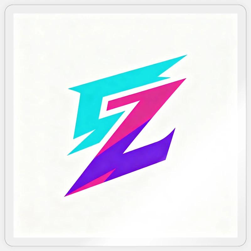 Zigzag Neon Gradient Logo - Sticker size S (10 x 10 cm) - transparent glossy