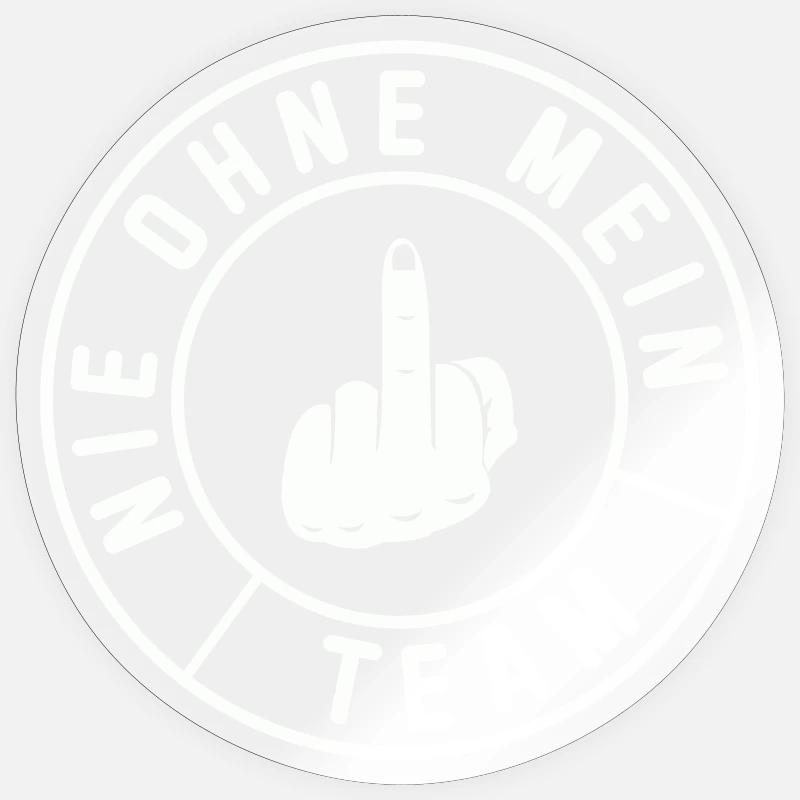 Mein Team Mittelfinger Emblem - Sticker Größe S (10 x 10 cm) - Transparent glänzend