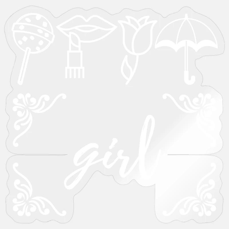 Mädchen Sticker Größe S (10 x 10 cm)