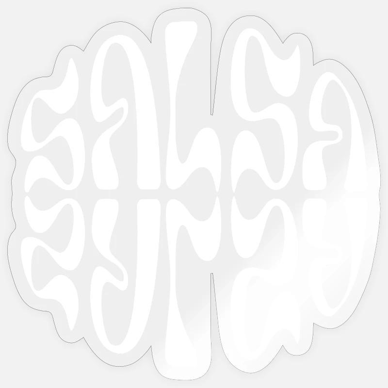 Typographie circulaire Salsa Pulse - Sticker taille S (10 x 10 cm) - brillant transparent