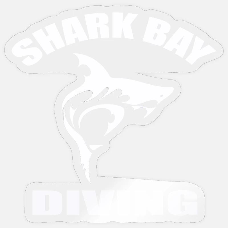 PLONGÉE À SHARK BAY - Sticker taille S (10 x 10 cm) - brillant transparent