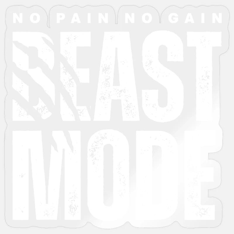 Mode Festin Pas de douleur Pas de gain Sticker taille S (10 x 10 cm)