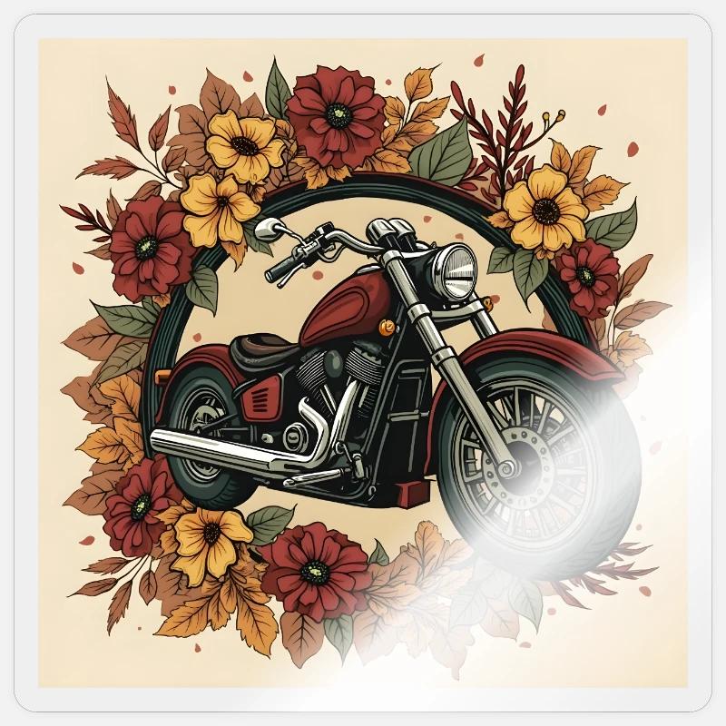 Roue de fleurs d’impression en bloc Sticker taille S (10 x 10 cm)