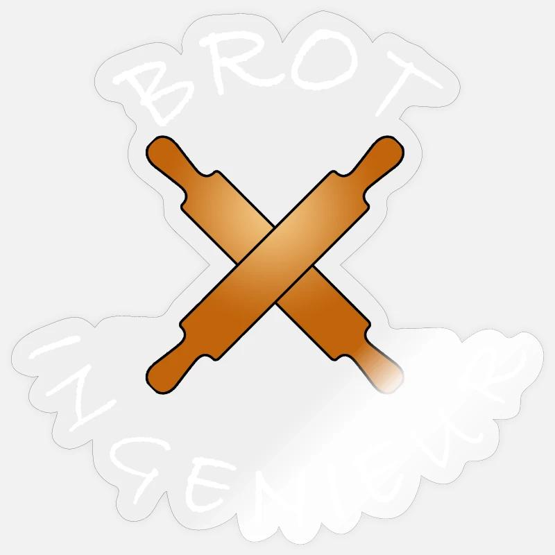 Déclaration de BROTINGENIEUR Bäcker - Sticker taille S (10 x 10 cm) - brillant transparent