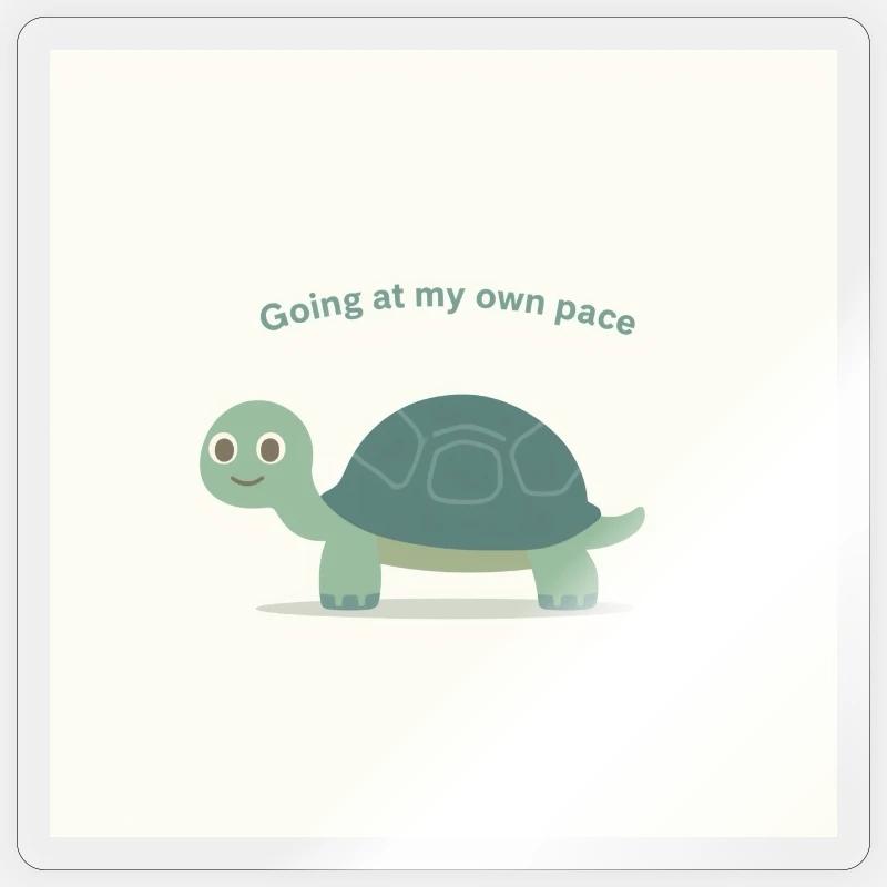 Turtle  - Sticker Größe S (10 x 10 cm) - Transparent glänzend
