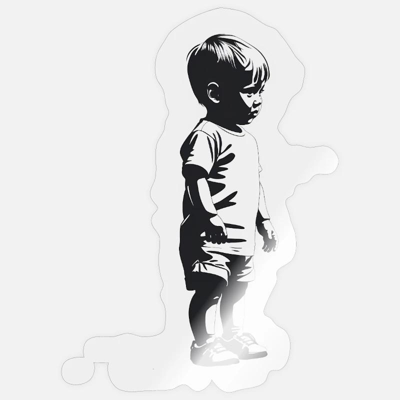 Bébé - Logo Cool Silhouette - Sticker taille S (10 x 10 cm) - brillant transparent
