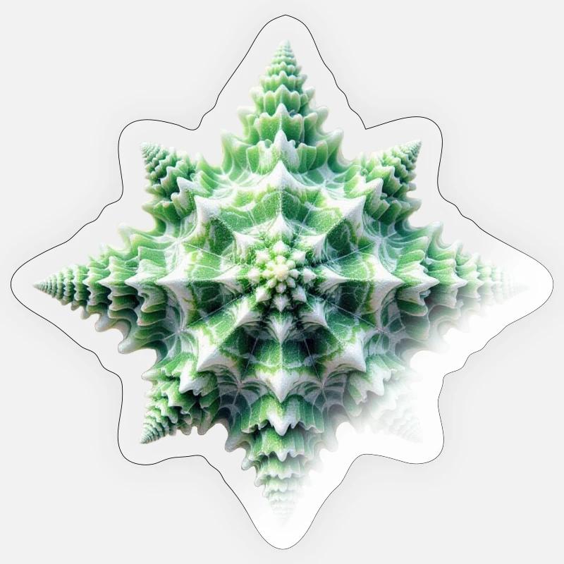 Green Star Shell - Sticker size S (10 x 10 cm) - transparent glossy