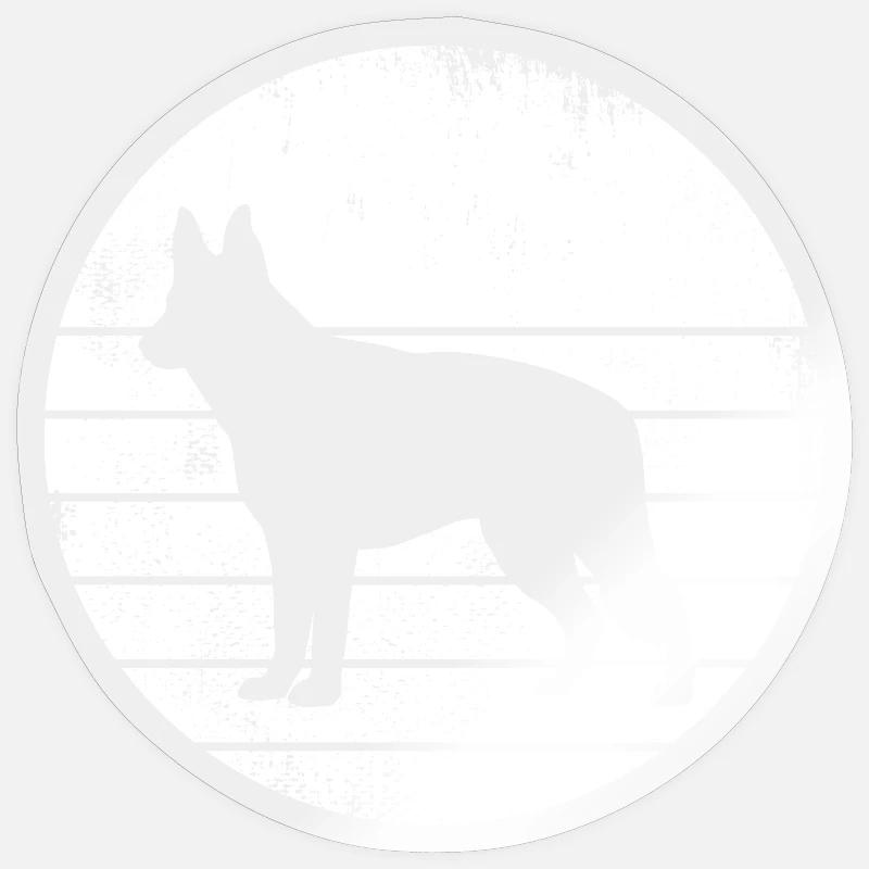 German Shepherd Drawing - Sticker size S (10 x 10 cm) - transparent glossy