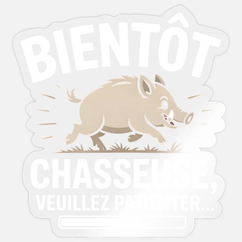 Bald ein Jäger - Sticker Größe S (10 x 10 cm) - Transparent glänzend