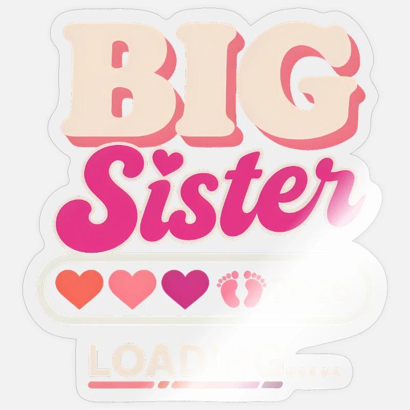 Große Schwester Loading 2026 Sticker Größe S (10 x 10 cm)