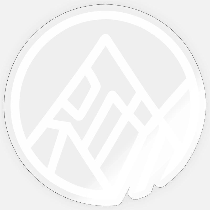 Minimalist geometric mountains - Sticker size S (10 x 10 cm) - transparent glossy