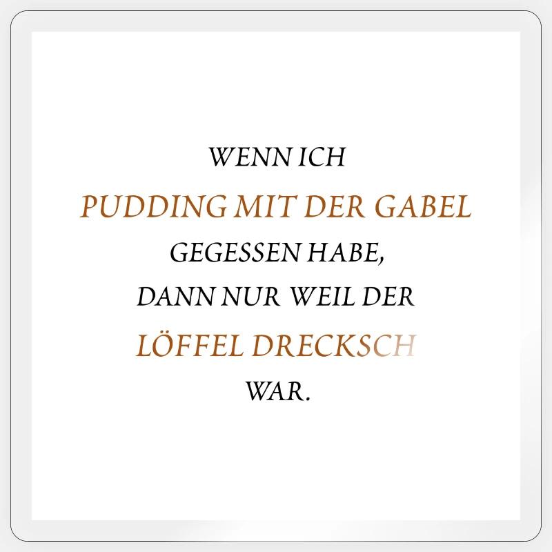 Pudding mit der Gabel - Sticker Größe S (10 x 10 cm) - Transparent glänzend