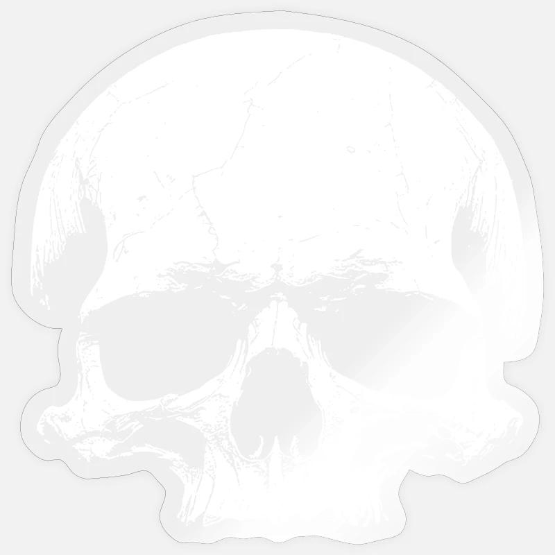 Crâne - Sticker taille S (10 x 10 cm) - brillant transparent