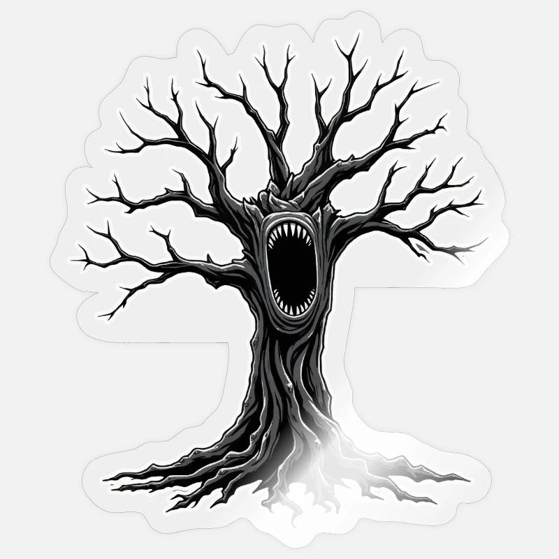 Screaming Tree - Sticker size S (10 x 10 cm) - transparent glossy