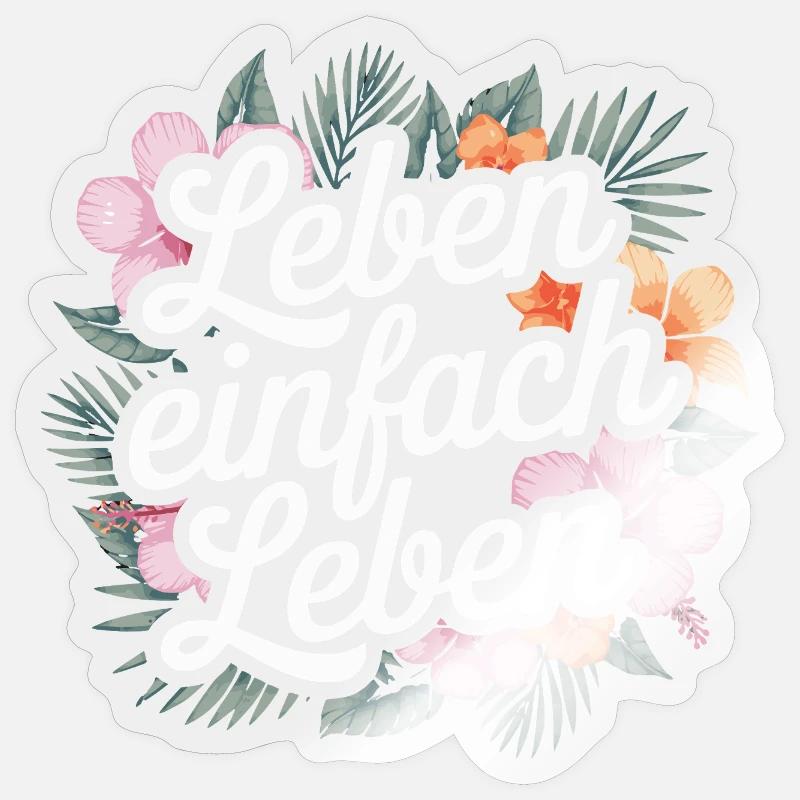 Vivre simplement - expressions positives - Sticker taille S (10 x 10 cm) - brillant transparent