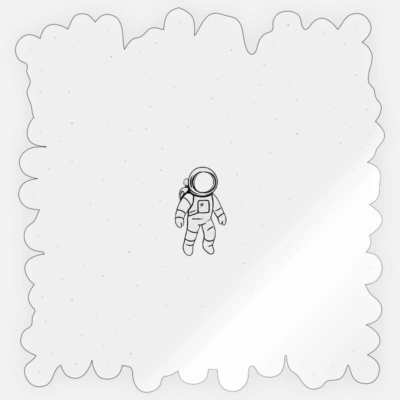 Astronaut Alone in the Void - Sticker size S (10 x 10 cm) - transparent glossy