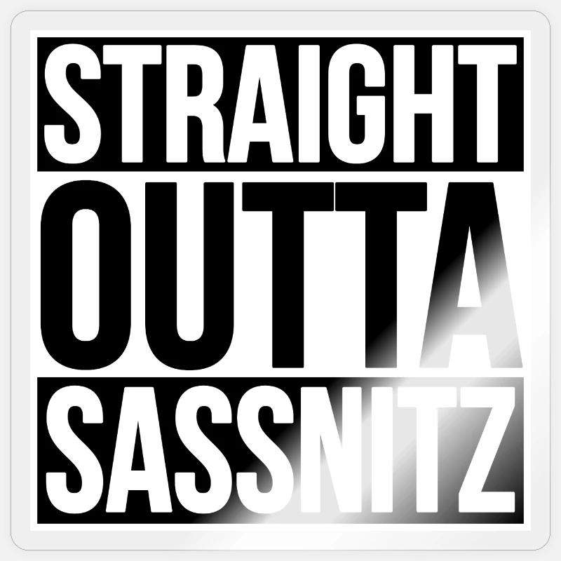 Straight Outta Sassnitz - Sticker size S (10 x 10 cm) - transparent glossy
