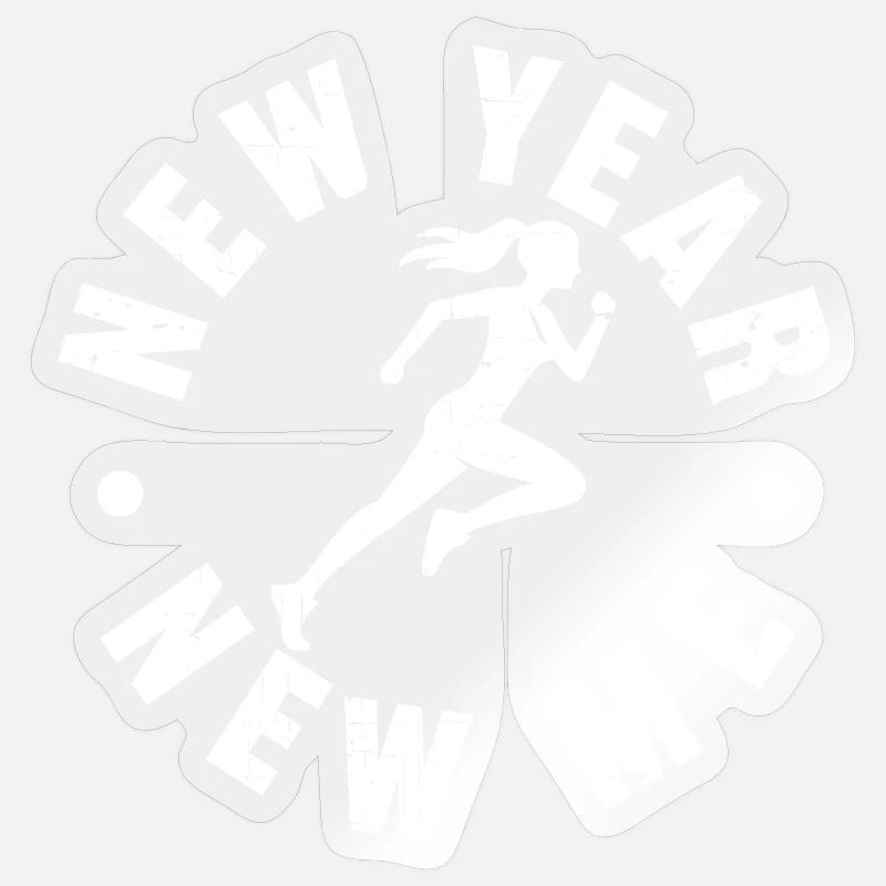 Neujahr Neues Ich - Sticker Größe S (10 x 10 cm) - Transparent glänzend