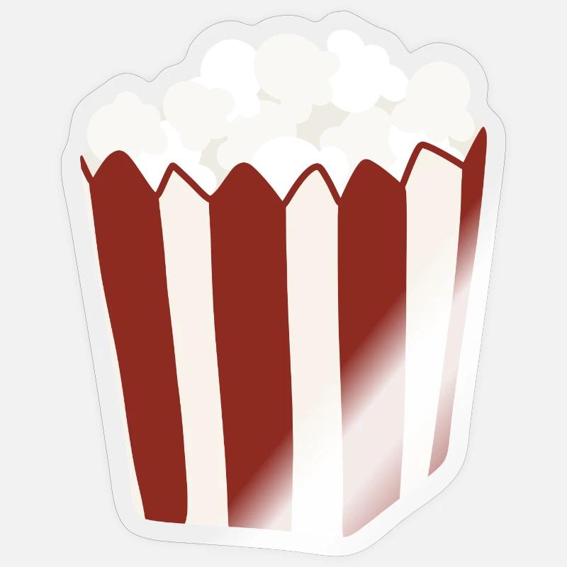 Popcorn Eimer Retro Illustration Sticker Größe S (10 x 10 cm)