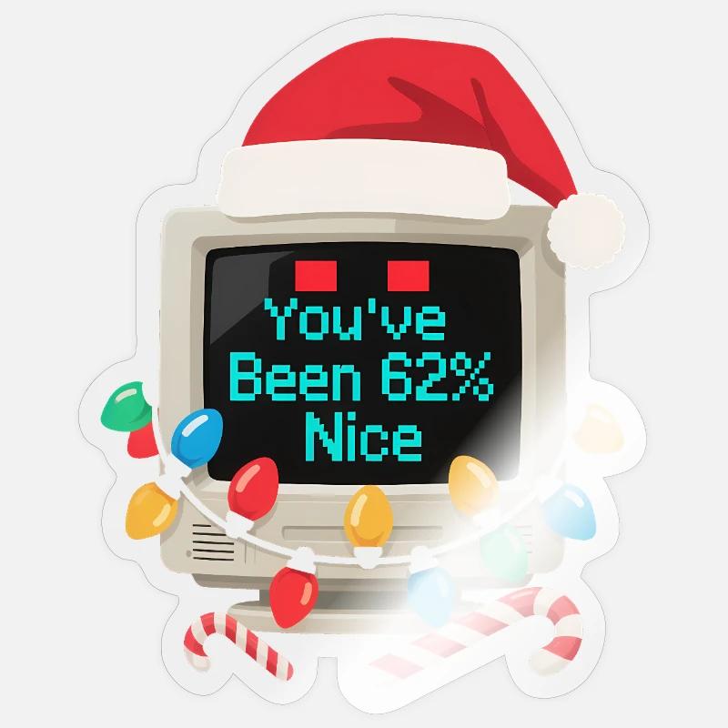 Computer Christmas AI Sarcastic Tech Gift Sticker size S (10 x 10 cm)