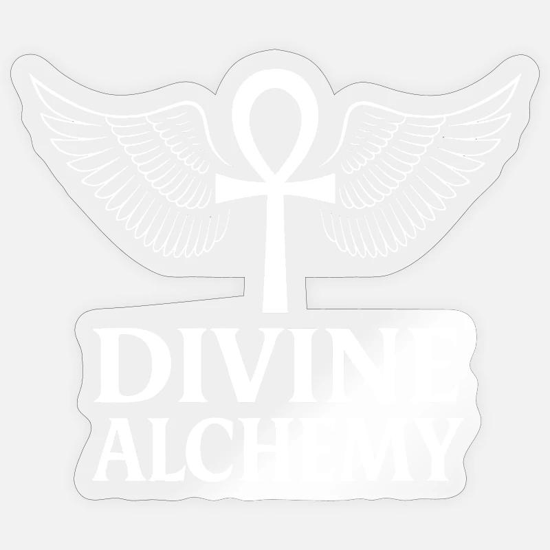 Ankh ailé par Divin Alchemy - Sticker taille S (10 x 10 cm) - brillant transparent