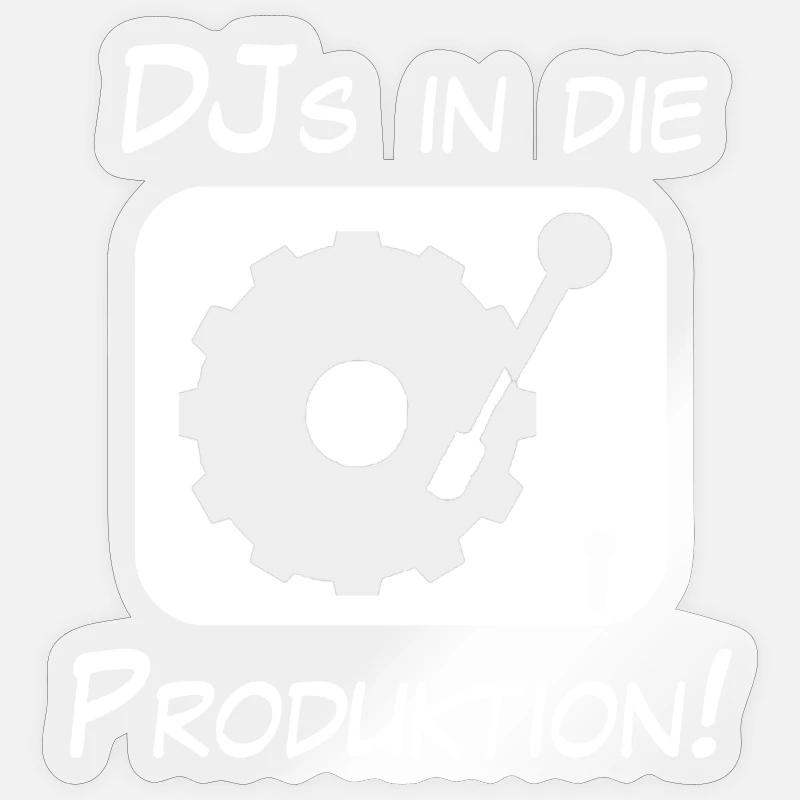 DJs in production - Sticker size S (10 x 10 cm) - transparent glossy