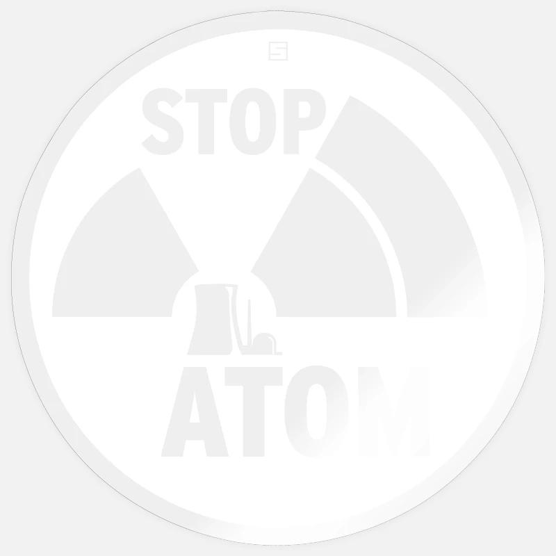 STOP ATOM - Sticker size S (10 x 10 cm) - transparent glossy