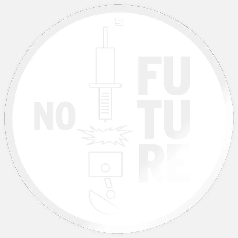 PAS D’AVENIR - Sticker taille S (10 x 10 cm) - brillant transparent